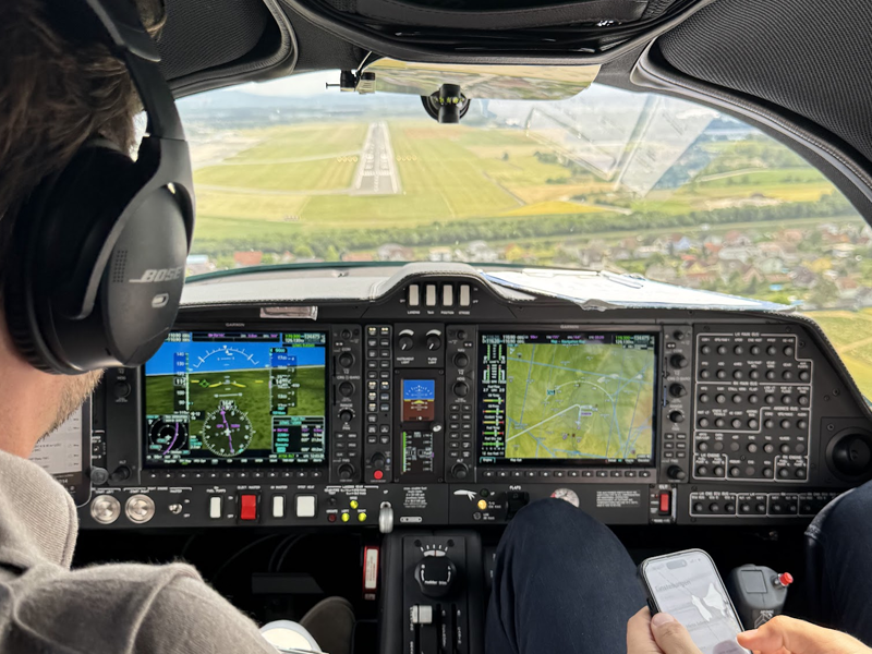 Cockpit view during approach – Proficiency Check